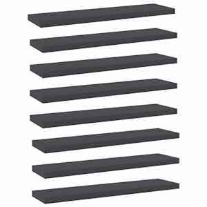 Přídavné police 8 ks šedé 40 x 10 x 1,5 cm dřevotříska - obrázek 1