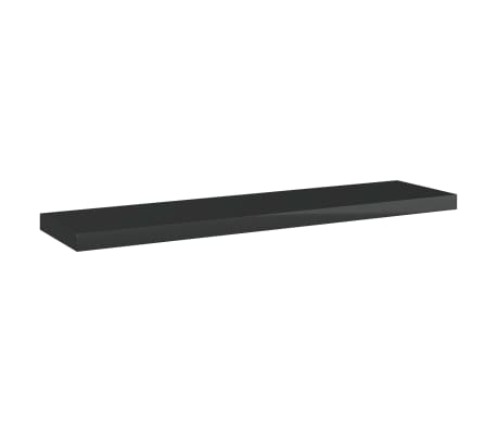 vidaXL Ράφια Βιβλιοθήκης 4 τεμ. Γυαλ. Μαύρο 40x10x1,5 εκ. Μοριοσανίδα