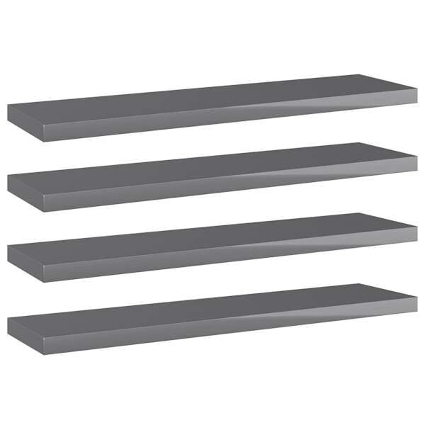 vidaXL riiuliplaadid 4 tk, hall, 40x10x1,5 cm, puitlaastplaat