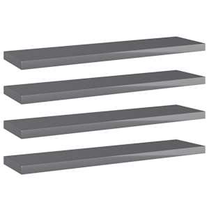 Přídavné police 4 ks šedé vysoký lesk 40x10x1,5 cm dřevotříska - obrázek 1
