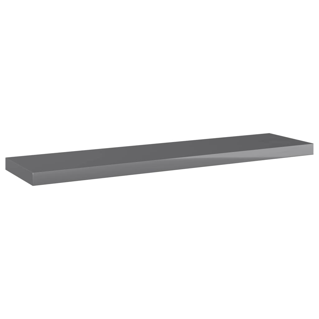 

vidaXL Wandschappen 4 st 40x10x1,5 cm spaanplaat hoogglans grijs