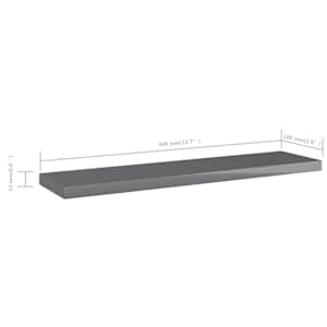 Přídavné police 4 ks šedé vysoký lesk 40x10x1,5 cm dřevotříska - obrázek 5