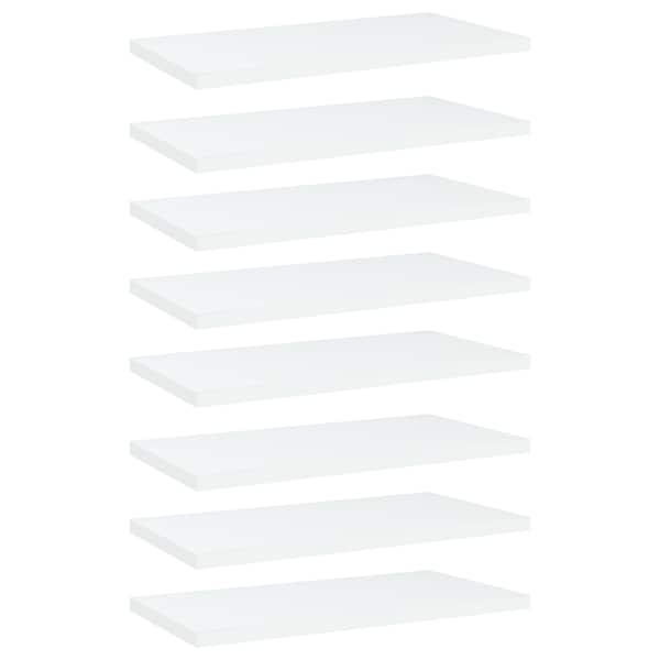 vidaXL riiuliplaadid 8 tk, valge, 40x20x1,5 cm, tehispuit