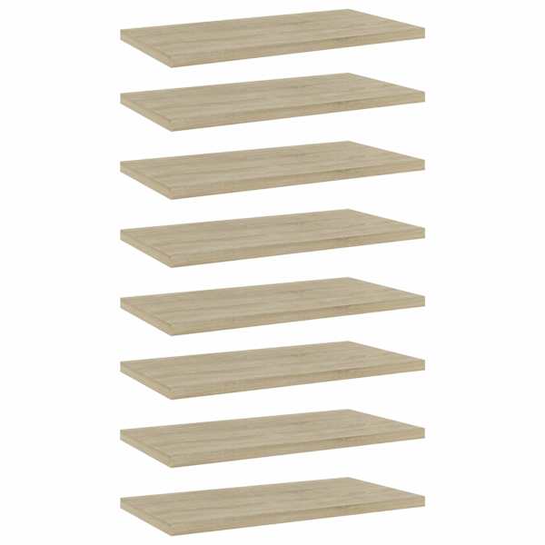 vidaXL riiuliplaadid 8 tk, Sonoma tamm, 40x20x1,5 cm, puitlaastplaat
