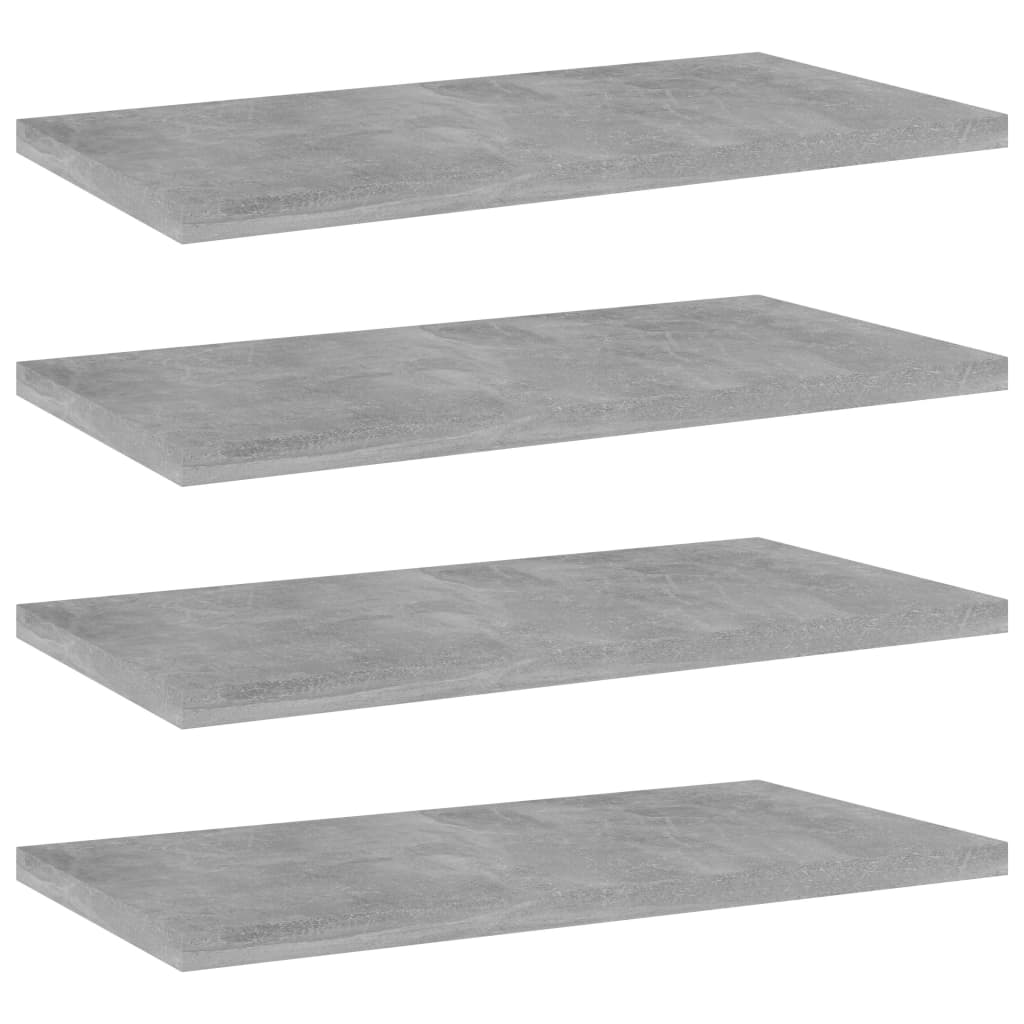 Image of vidaXL Bookshelf Boards 4 pcs Concrete Grey 40x20x1.5 cm Engineered Wood