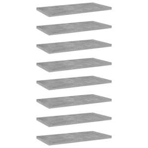 Přídavné police 8 ks betonově šedé 40 x 20 x 1,5 cm dřevotříska - obrázek 1