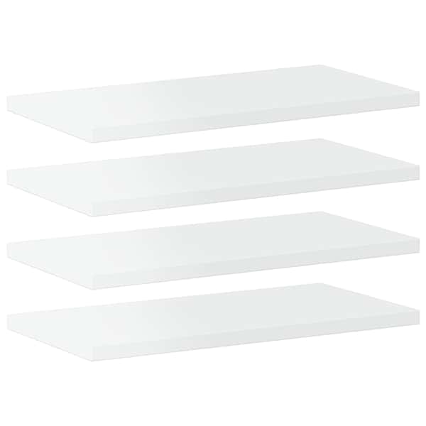 vidaXL riiuliplaadid 4 tk, k&otilde;rgl&auml;ikega valge, 40x20x1,5 cm, tehispuit