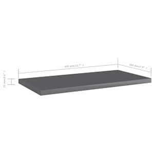 Přídavné police 4 ks šedé vysoký lesk 40x20x1,5 cm dřevotříska - obrázek 5