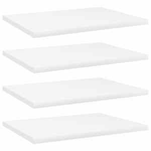 vidaXL riiuliplaadid 4 tk, valge, 40x30x1,5 cm, tehispuit