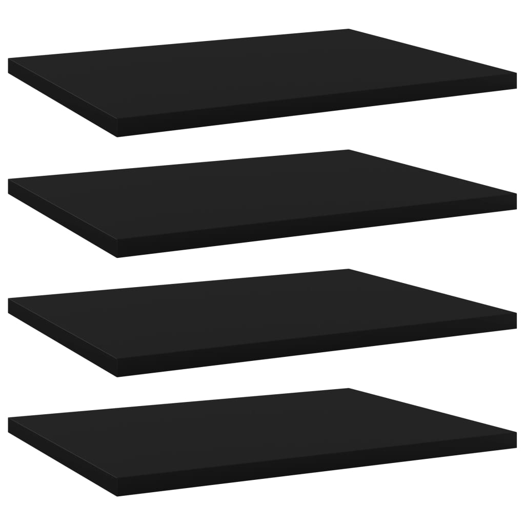 Image of vidaXL Bookshelf Boards 4 pcs Black 40x30x1.5 cm Engineered Wood