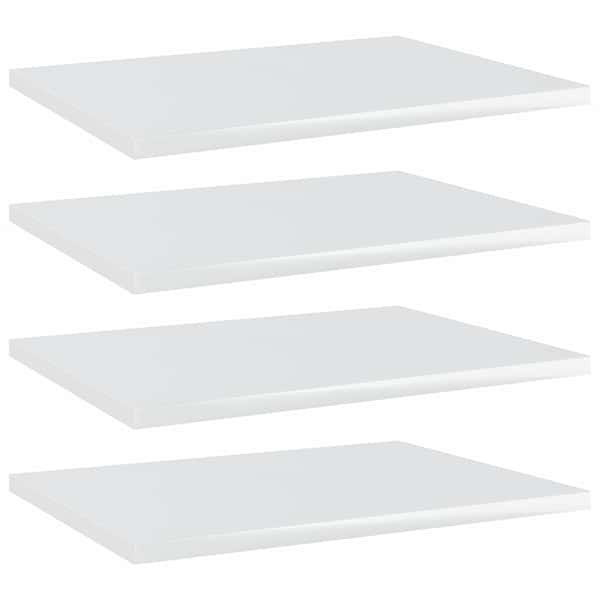 vidaXL riiuliplaadid 4 tk, k&otilde;rgl&auml;ikega valge, 40x30x1,5 cm, tehispuit