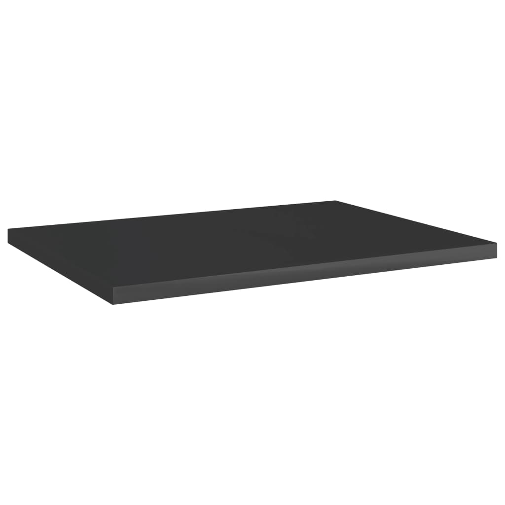 vidaXL Bookshelf Boards 8 pcs High Gloss Black 15.7"x11.8"x0.6" Engineered Wood