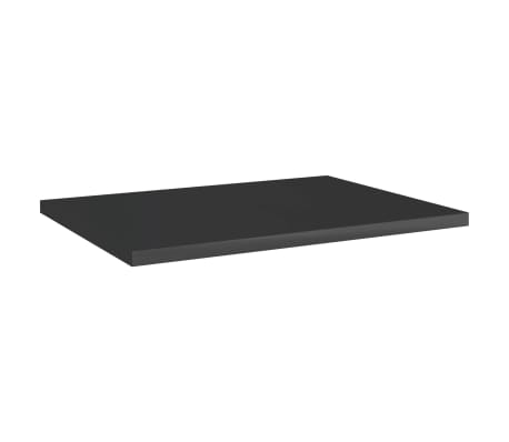 vidaXL Bookshelf Boards 8 pcs High Gloss Black 15.7"x11.8"x0.6" Engineered Wood