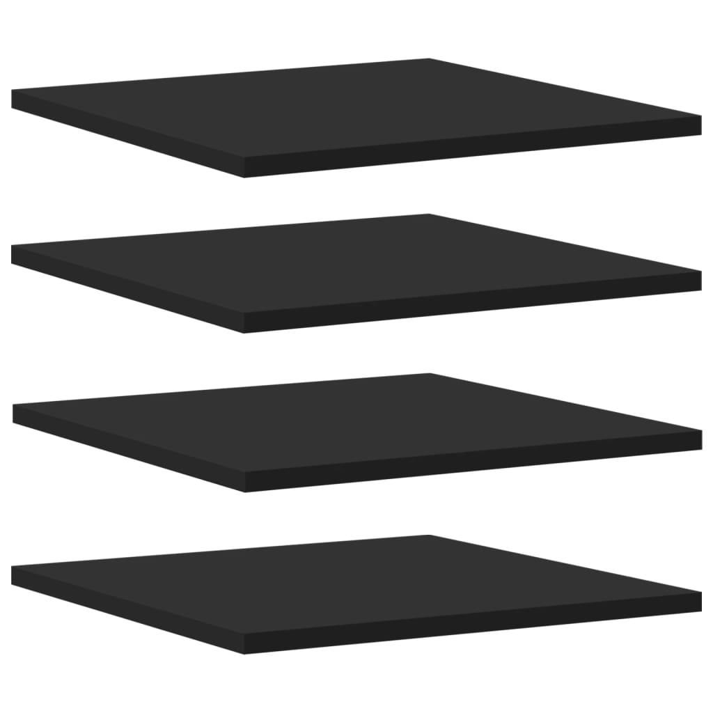 

vidaXL Bookshelf Boards 4 pcs Black 15.7"x15.7"x0.6" Engineered Wood