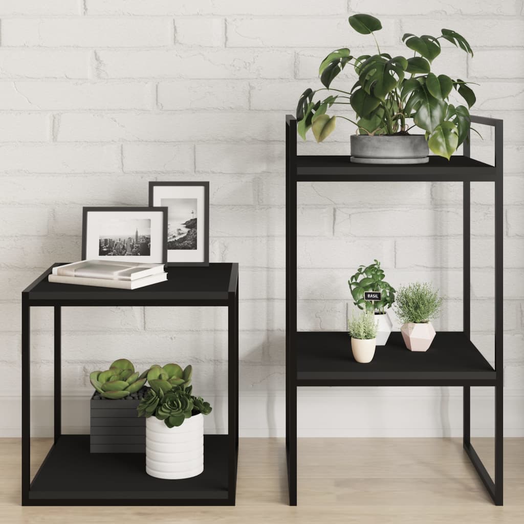 

vidaXL Wandschappen 4 st 40x40x1,5 cm spaanplaat zwart