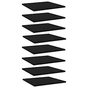 Přídavné police 8 ks černé 40 x 40 x 1,5 cm dřevotříska - obrázek 1