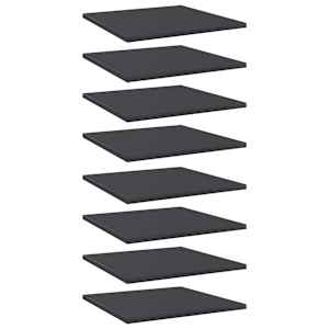 Dodatne police za omaro 8 kosov sive 40x40x1,5 cm iverna plošča