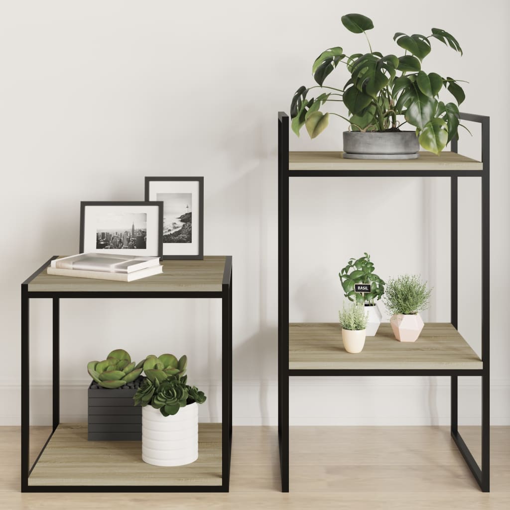vidaXL Wandschappen 4 st 40x40x1,5 cm spaanplaat sonoma eikenkleurig afbeelding