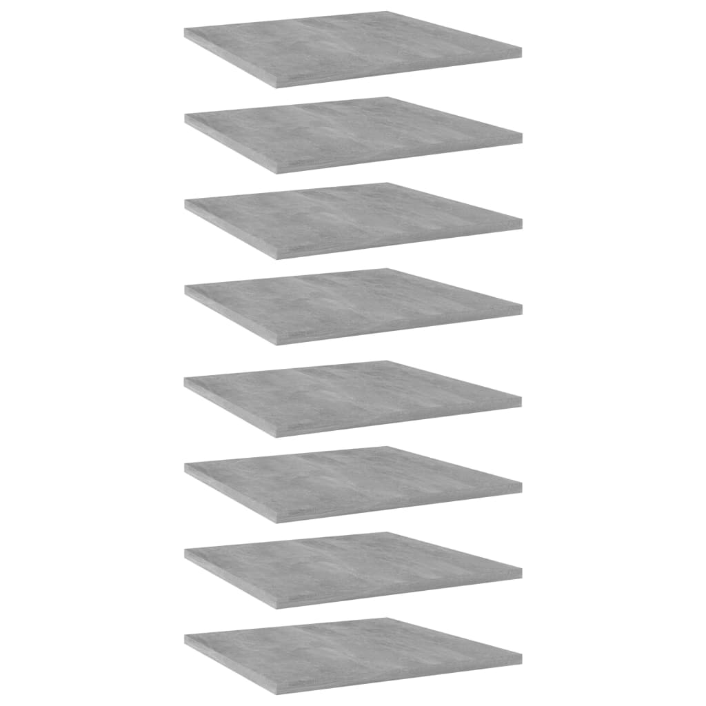 8 db betonszürke forgácslap könyvespolc 40 x 40 x 1,5 cm