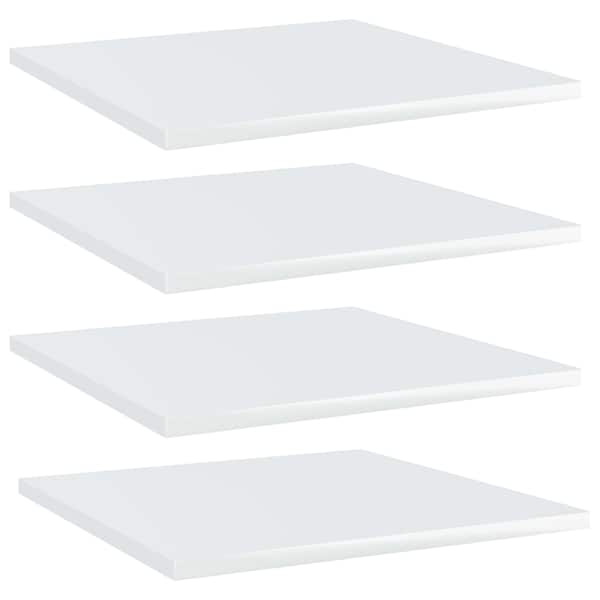 vidaXL riiuliplaadid 4 tk, k&otilde;rgl&auml;ikega valge, 40x40x1,5 cm, tehispuit