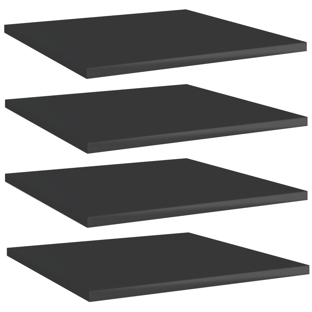 Photos - Display Cabinet / Bookcase VidaXL Bookshelf Boards 4 pcs High Gloss Black 15.7"x15.7"x0.6" Engineered Wood 