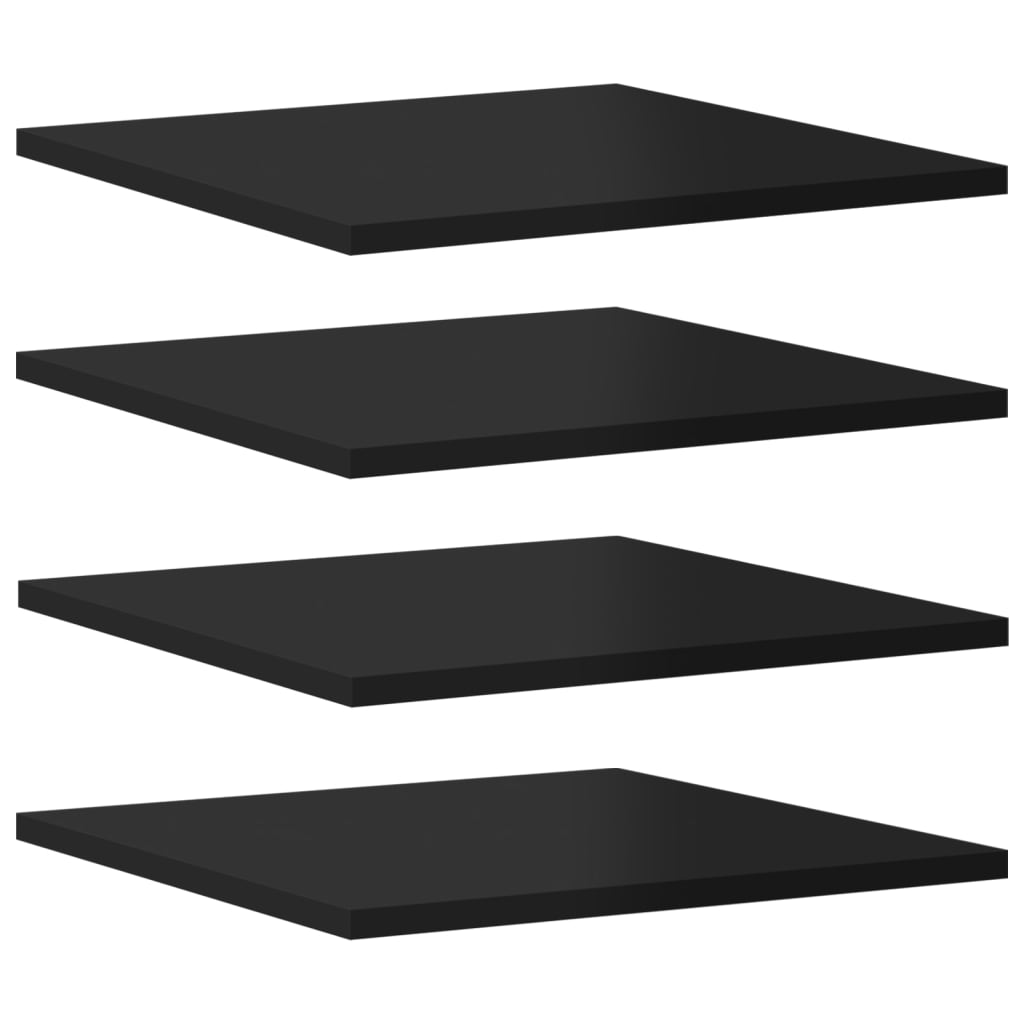 Image of vidaXL Bookshelf Boards 8 pcs High Gloss Black 40x40x1.5 cm Engineered Wood