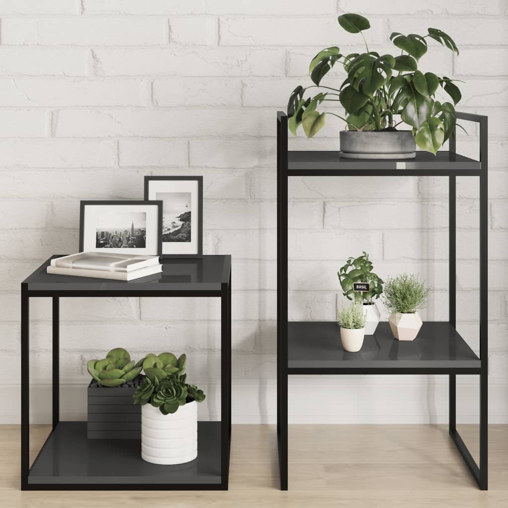 

vidaXL Wandschappen 4 st 40x40x1,5 cm spaanplaat hoogglans grijs