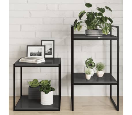 vidaXL Bookshelf Boards 4 pcs High Gloss Grey 40x40x1.5 cm Engineered Wood