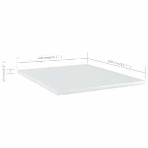 Police na knihy 4 ks bílé lesklé 40x50x1,5 cm kompozitní dřevo - obrázek 5