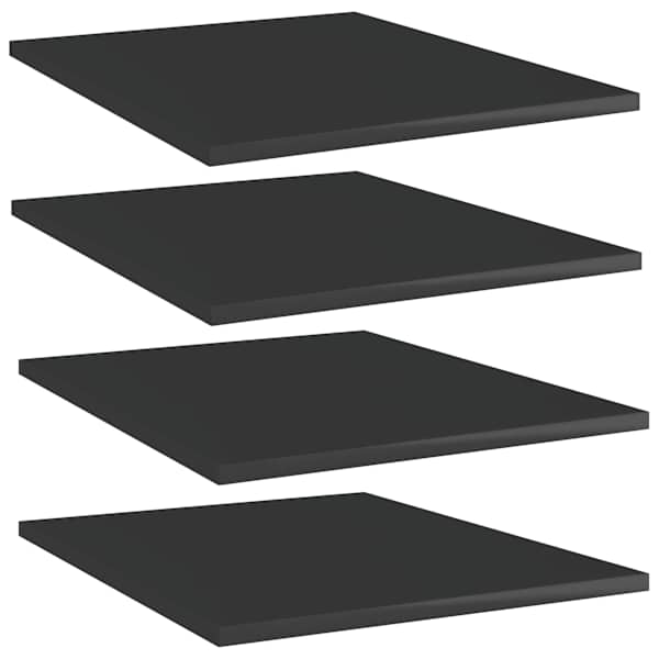 vidaXL riiuliplaadid 4 tk, must, 40x50x1,5 cm, puitlaastplaat