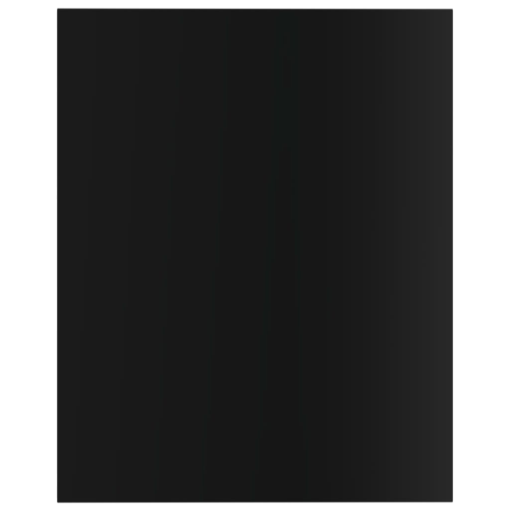  Prídavné police 8 ks, lesklé čierne 40x50x1,5 cm, drevotrieska