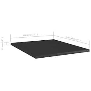 Police na knihy 8 ks černé lesklé 40x50x1,5 cm kompozitní dřevo - obrázek 5