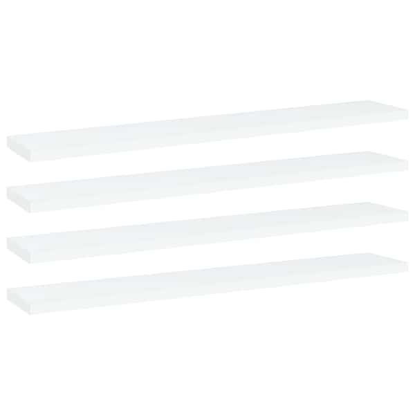 vidaXL riiuliplaadid 4 tk, valge, 60x10x1,5 cm, tehispuit