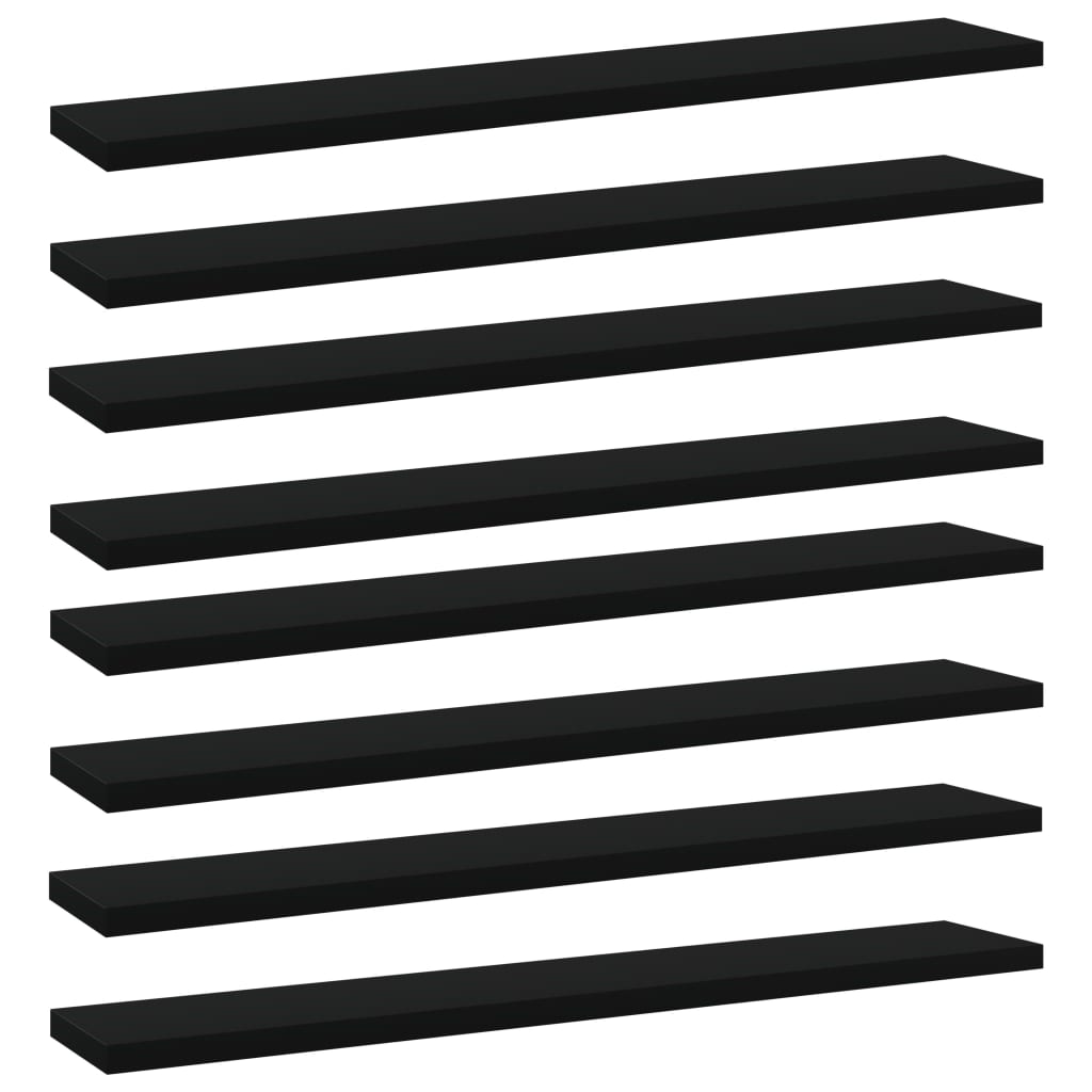Petrashop  Přídavné police 8 ks černé 60 x 10 x 1,5 cm dřevotříska