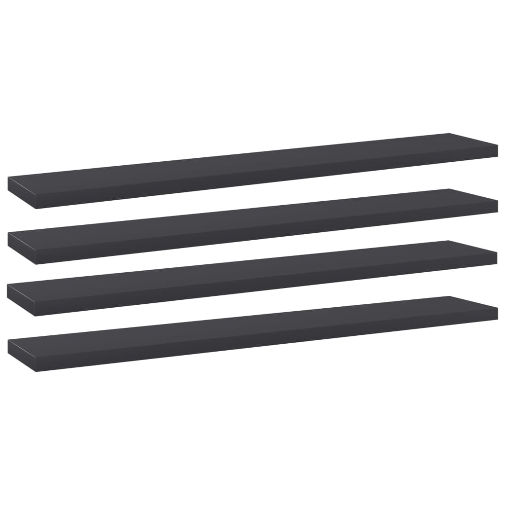 vidaXL P�ki na ksi��ki, 4 szt., szare, 60x10x1,5 cm, p�yta wi�rowa
