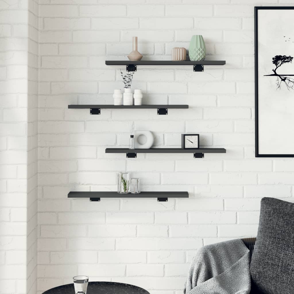 

vidaXL Wandschappen 8 st 60x10x1,5 cm spaanplaat grijs
