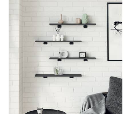 vidaXL Ράφια Βιβλιοθήκης 8 τεμ. Γκρι 60x10x1,5 εκ. από Μοριοσανίδα