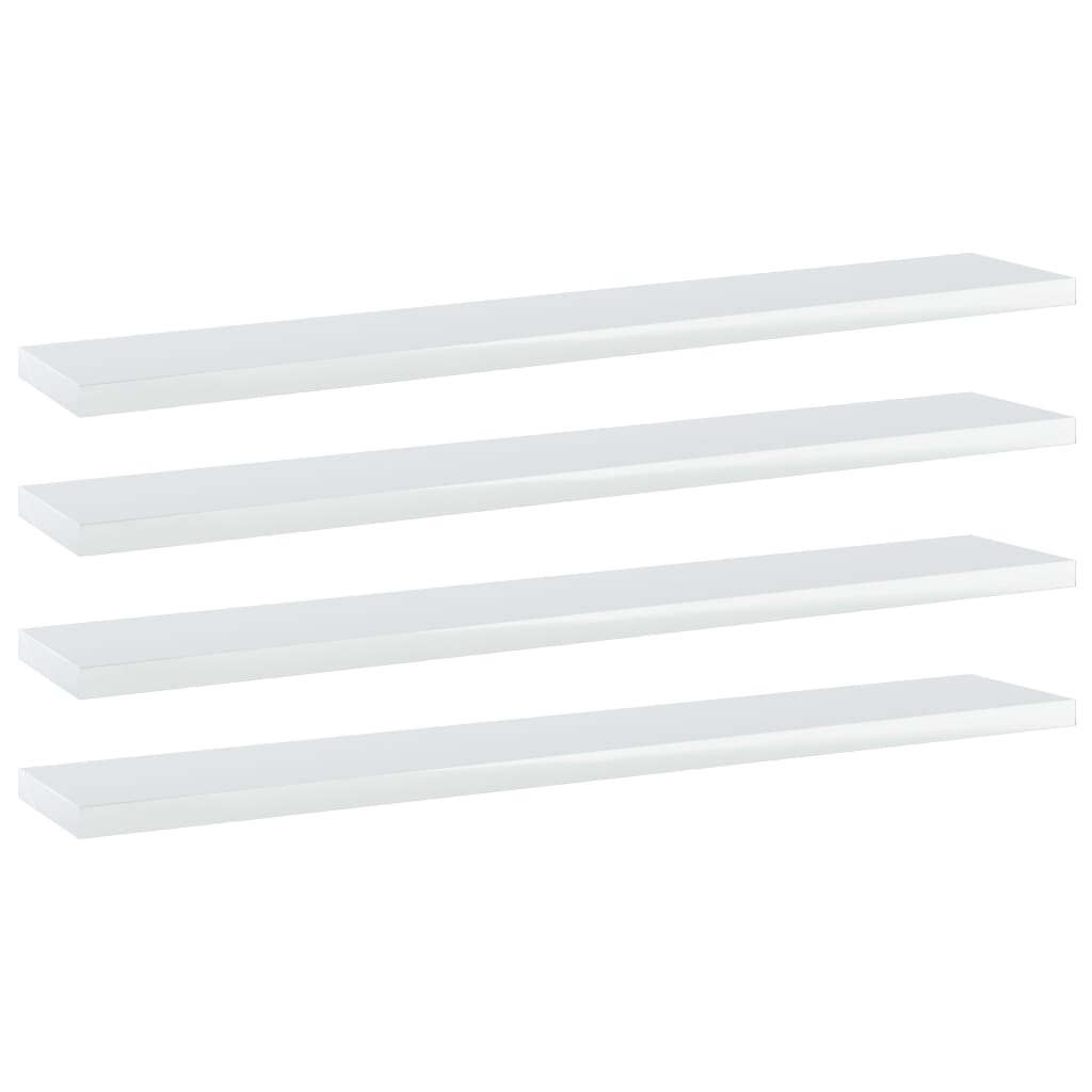 

vidaXL Bookshelf Boards 4 pcs High Gloss White 23.6"x3.9"x0.6" Engineered Wood