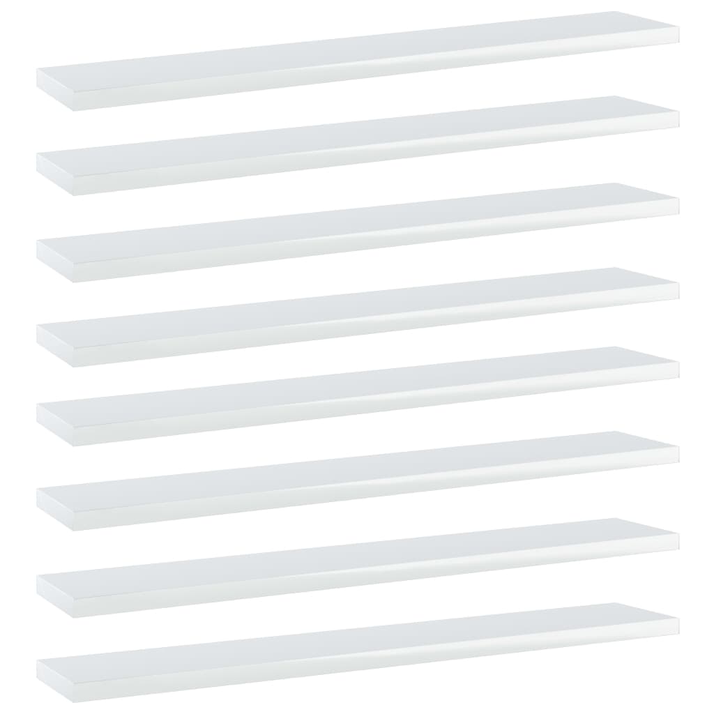 

vidaXL Bookshelf Boards 8 pcs High Gloss White 23.6"x3.9"x0.6" Engineered Wood