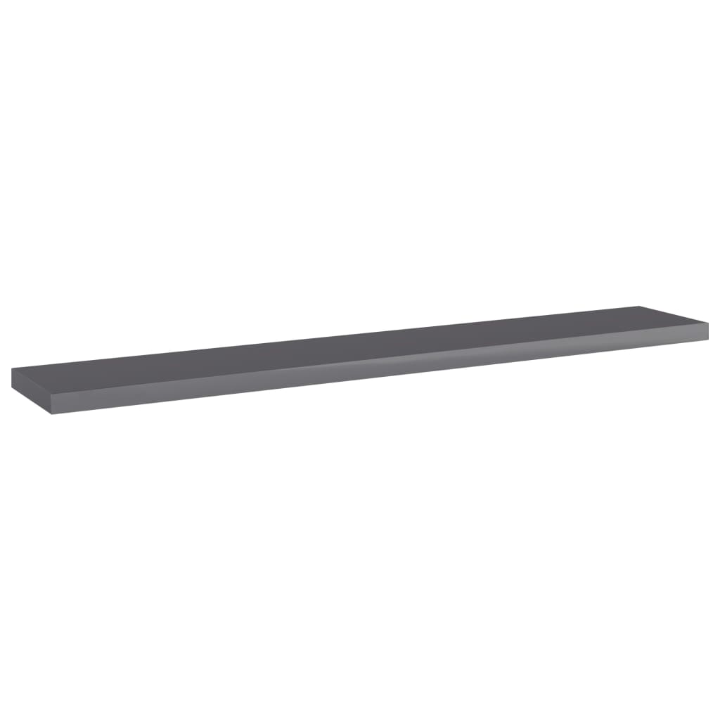 

vidaXL Wandschappen 4 st 60x10x1,5 cm spaanplaat hoogglans grijs