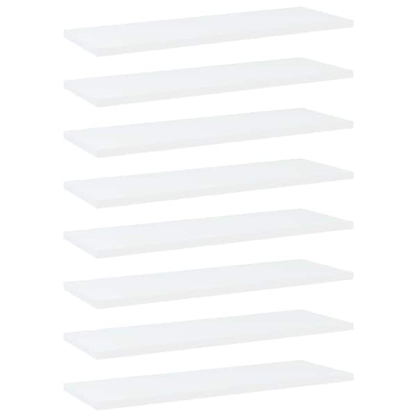 vidaXL riiuliplaadid 8 tk, valge, 60x20x1,5 cm, tehispuit