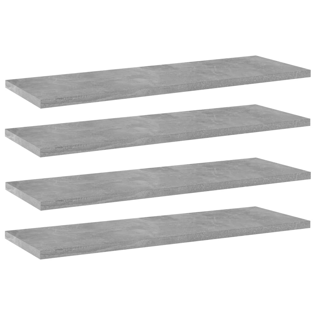 Image of vidaXL Bookshelf Boards 4 pcs Concrete Grey 60x20x1.5 cm Engineered Wood
