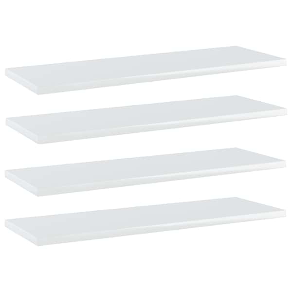 vidaXL riiuliplaadid 4 tk, k&otilde;rgl&auml;ikega valge, 60x20x1,5 cm, tehispuit