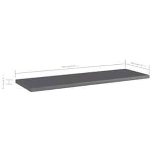 Přídavné police 4 ks šedé vysoký lesk 60x20x1,5 cm dřevotříska - obrázek 5