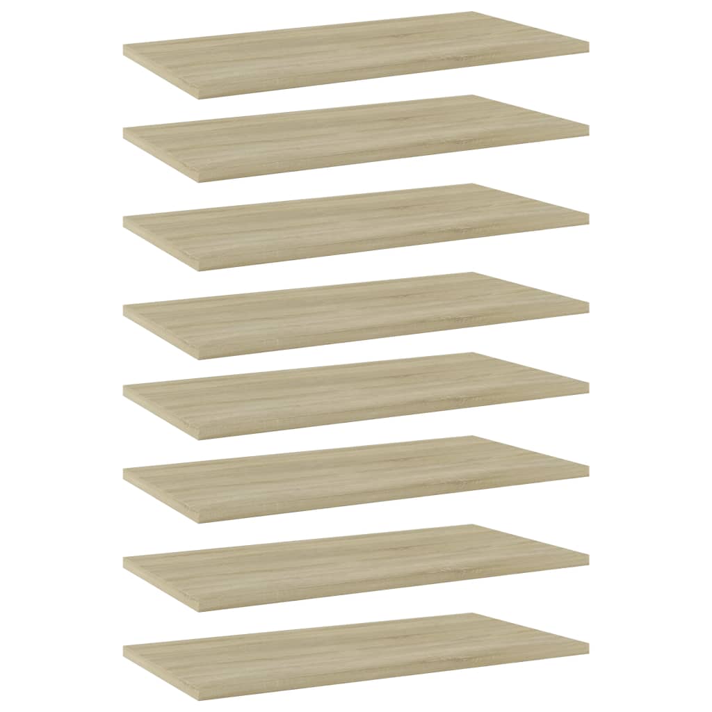 Image of vidaXL Bookshelf Boards 8 pcs Sonoma Oak 60x30x1.5 cm Engineered Wood