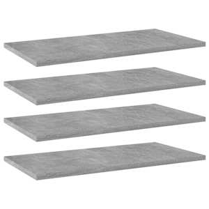 vidaXL riiuliplaadid 4 tk, betoonhall, 60x30x1,5 cm, puitlaastplaat