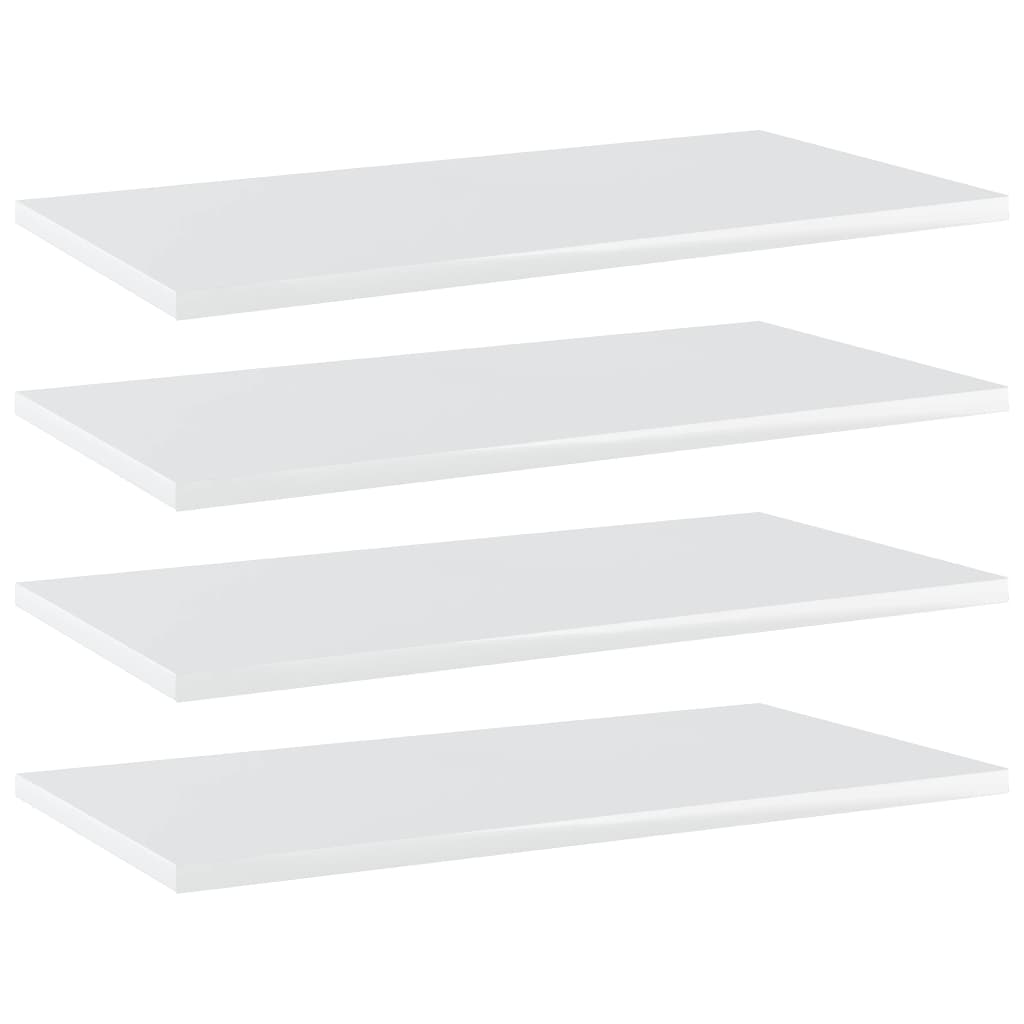 

vidaXL Bookshelf Boards 4 pcs High Gloss White 23.6"x11.8"x0.6" Engineered Wood