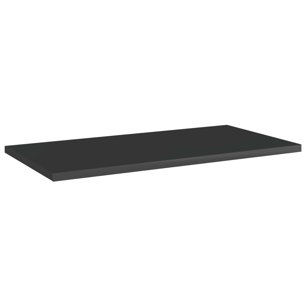 vidaXL Bookshelf Boards 8 pcs High Gloss Black 23.6"x11.8"x0.6" Engineered Wood