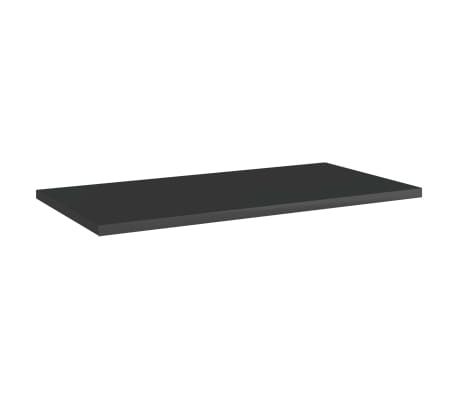 vidaXL Bookshelf Boards 8 pcs High Gloss Black 23.6"x11.8"x0.6" Engineered Wood