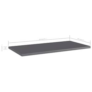Přídavné police 4 ks šedé vysoký lesk 60x30x1,5 cm dřevotříska - obrázek 5